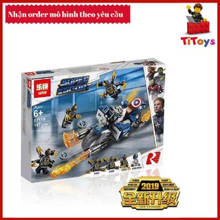 LEPIN 07119 Captain America Đại Chiến Quái Vật -  Đồ Chơi Xếp Hình Lắp Ghép Mô Hình Mini Caption EndGame 07119