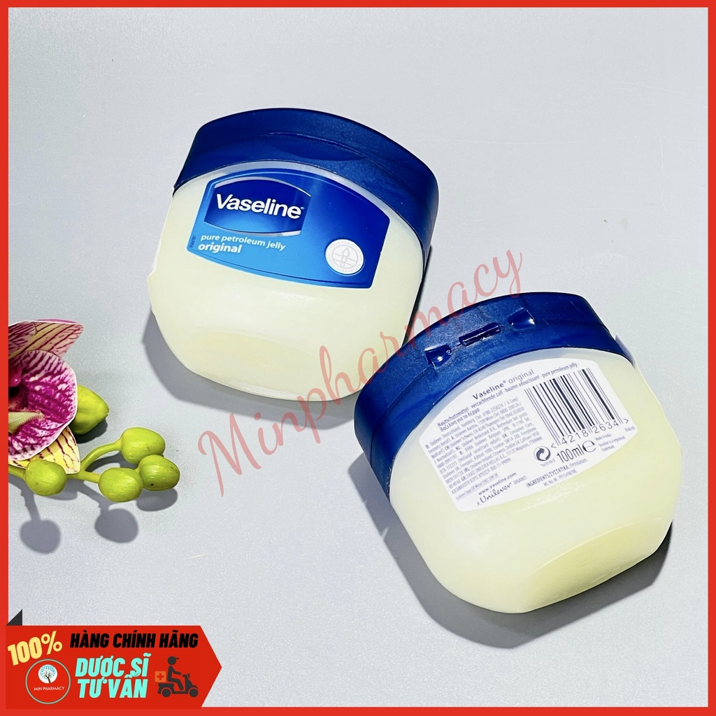 Sáp Dưỡng Ẩm Làm mềm môi Chống khô nứt bong tróc da VASELINE Pure Petroleum Jelly Original - Minpharmacy