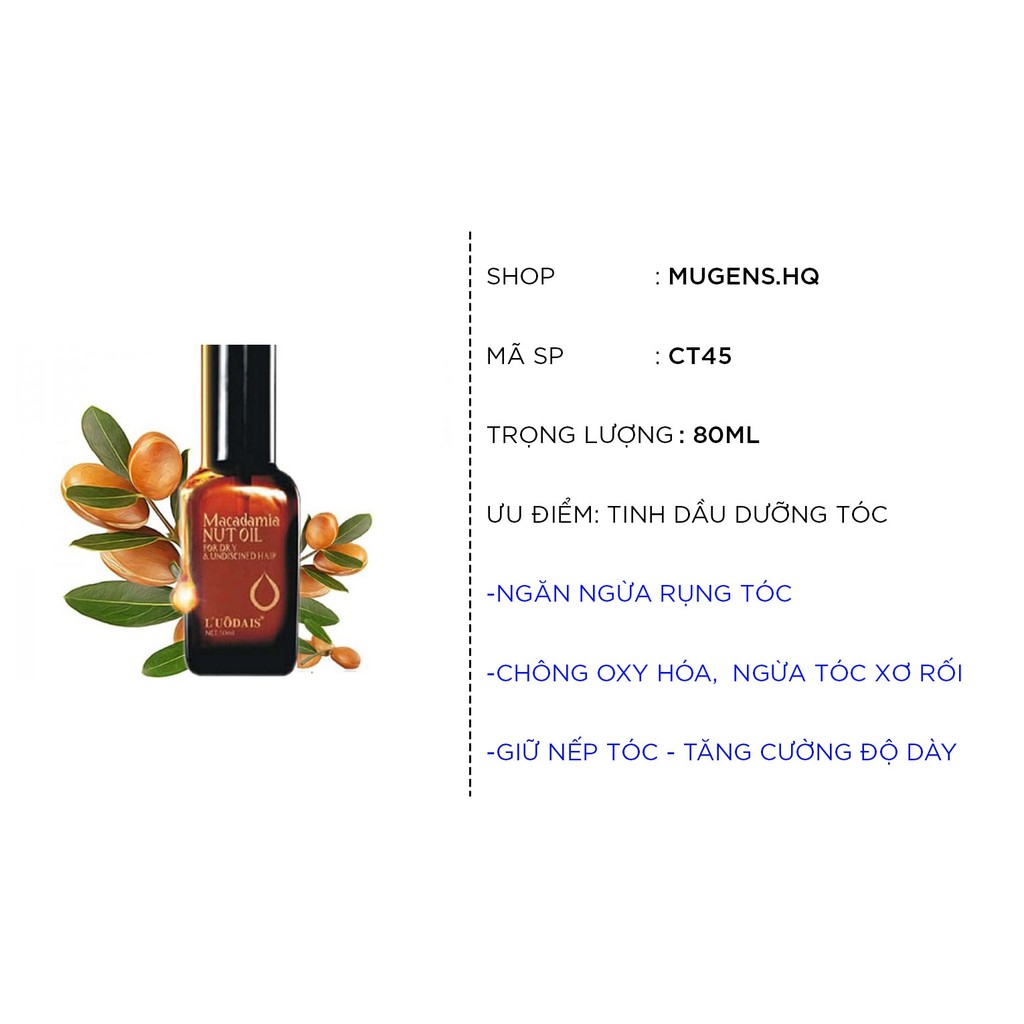 Tinh dầu dưỡng tóc macadamia 50ml CT45