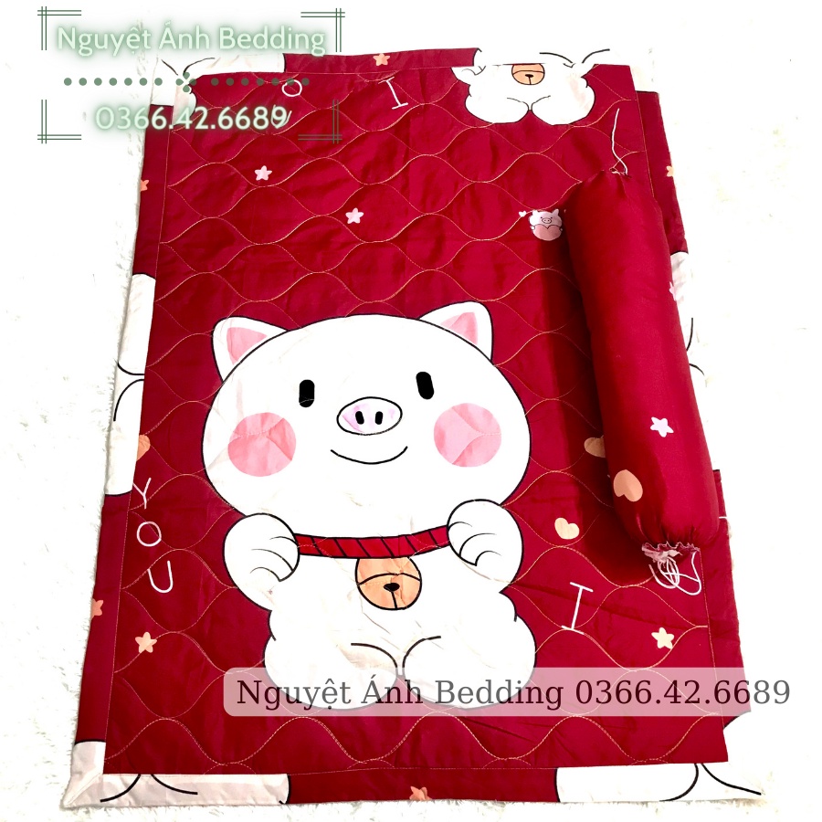 Bộ 2 món CHĂN + GỐI ÔM cho bé mẫu siêu nhân, baby shark, hello kitty, Doraemon, Elsa, ếch xanh cho bé gái và bé trai