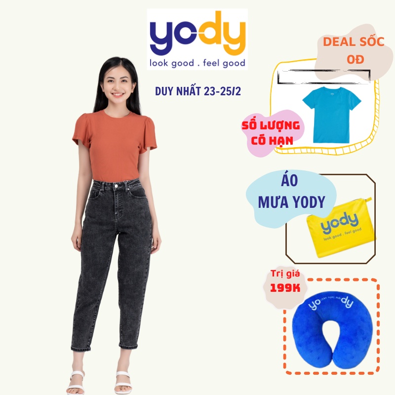 Quần Jeans Nữ Baggy YODY 9 Tấc Chất Co Giãn Cao Cấp Thoải Mái QJN3126