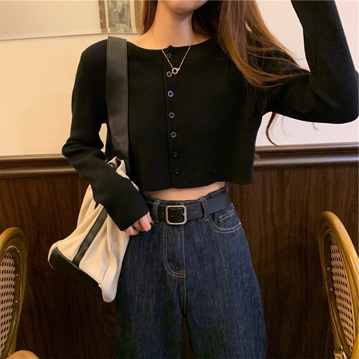 FREESHIP Áo croptop dài tay bo tăm màu đen co giãn siu đẹp,Freesize form dưới 55kg