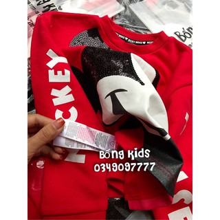 Áo Nỉ Bé Gái Mickey Sequin Đỏ PR