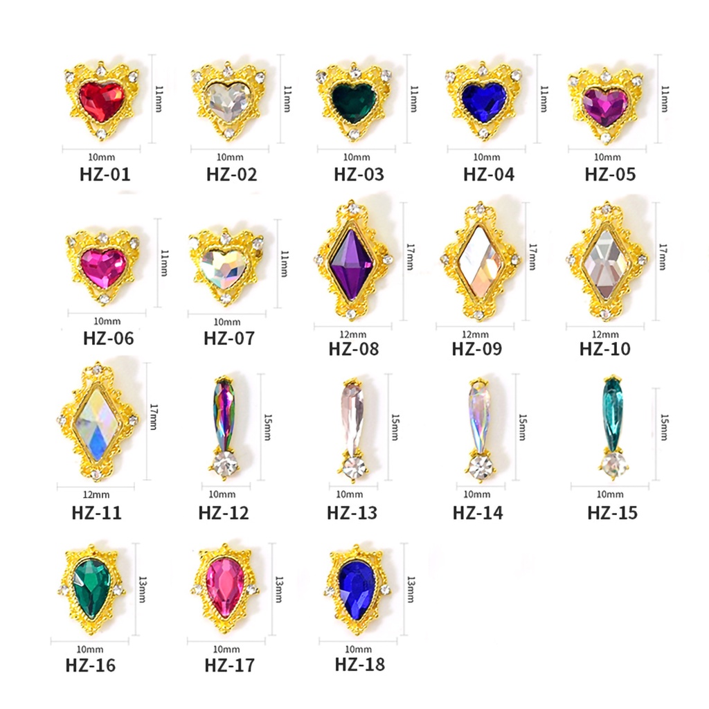 Bộ 10 Hạt Kim Tuyến Lấp Lánh Trang Trí Móng Tay Thời Trang