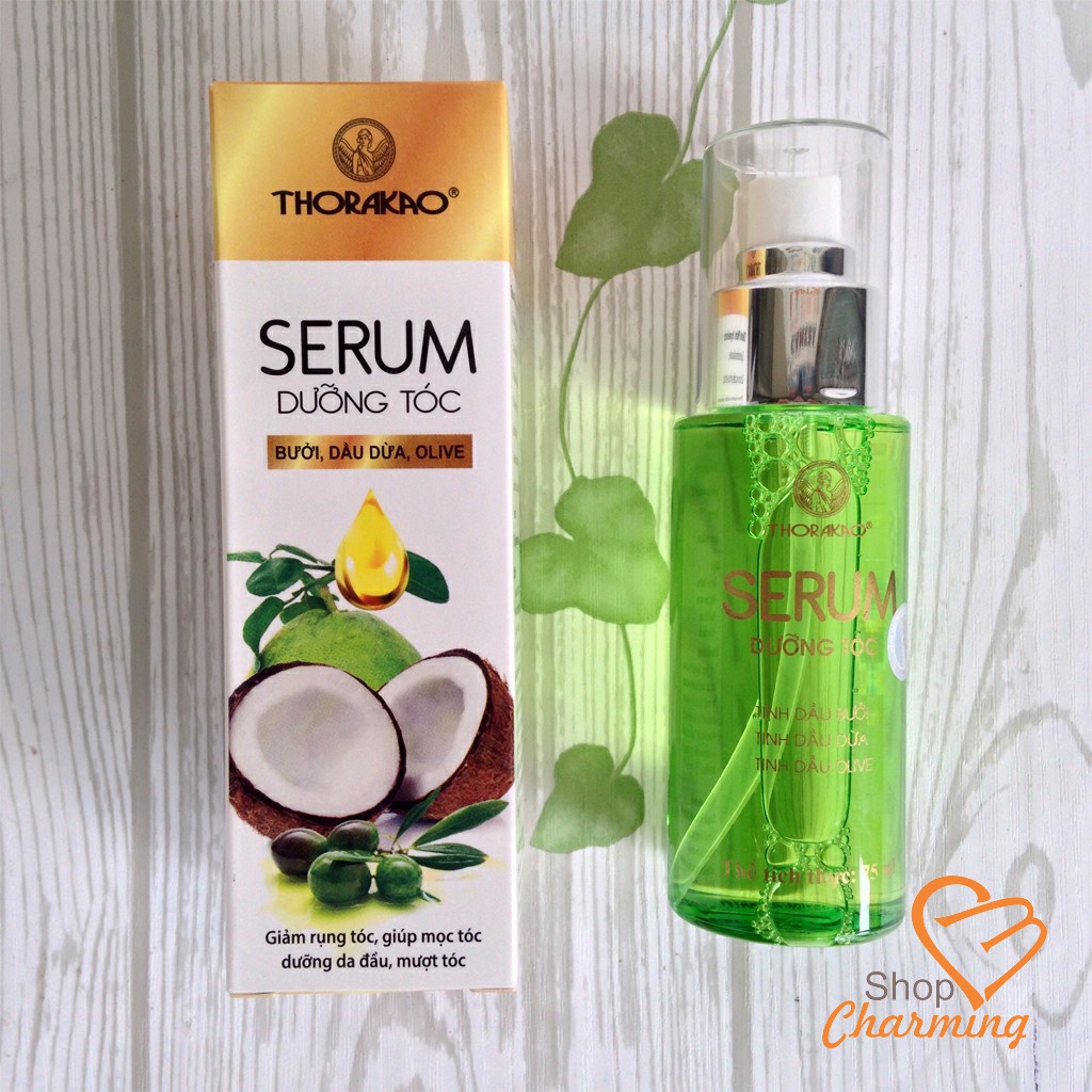 Serum (Bưởi, Dầu Dừa, Olive) giảm rụng tóc, kích thích mọc tóc, mượt tóc 75ml Thorakao