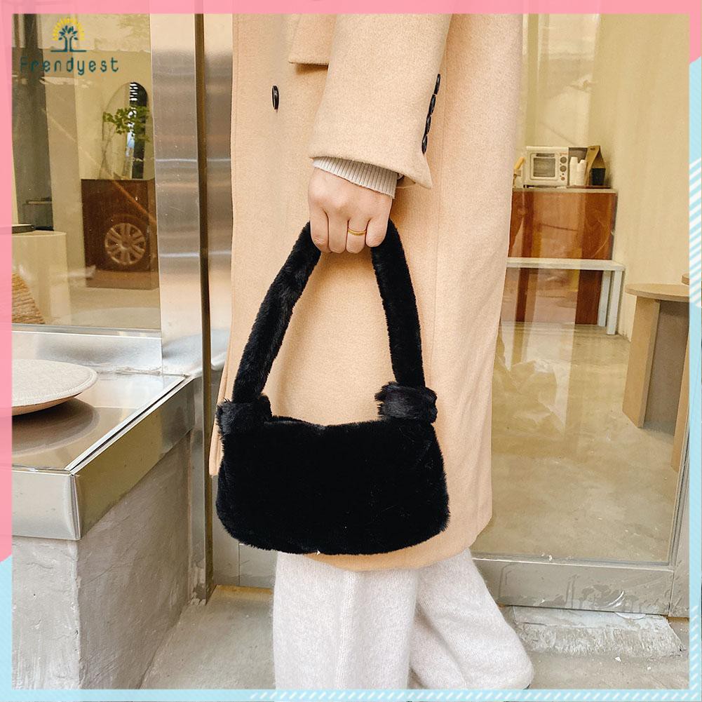 [Mã FASHIONCB264 giảm 10K đơn bất kỳ] Túi Đeo Vai Vải Lông In Họa Tiết Dễ Thương Tùy Chọn Cho Nữ