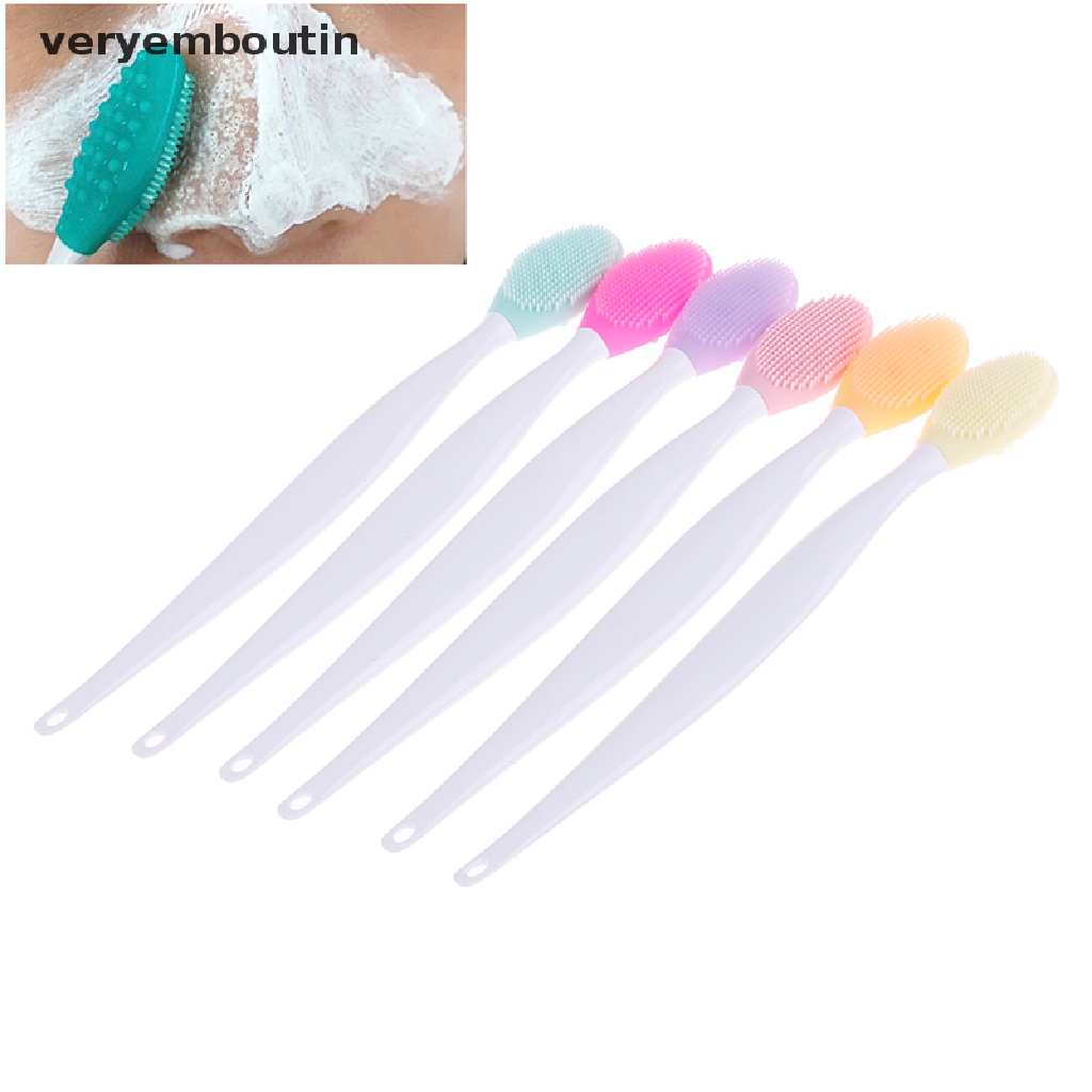 [Hàng mới về] Bàn chải làm sạch mụn đầu đen/ tẩy trang vùng mũi kích thước bằng ngón tay tiện lợi