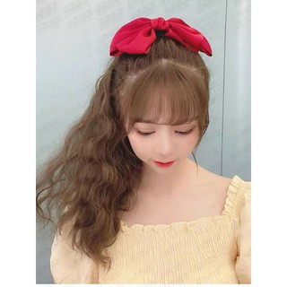 Tóc giả cột xù kèm nơ đỏ