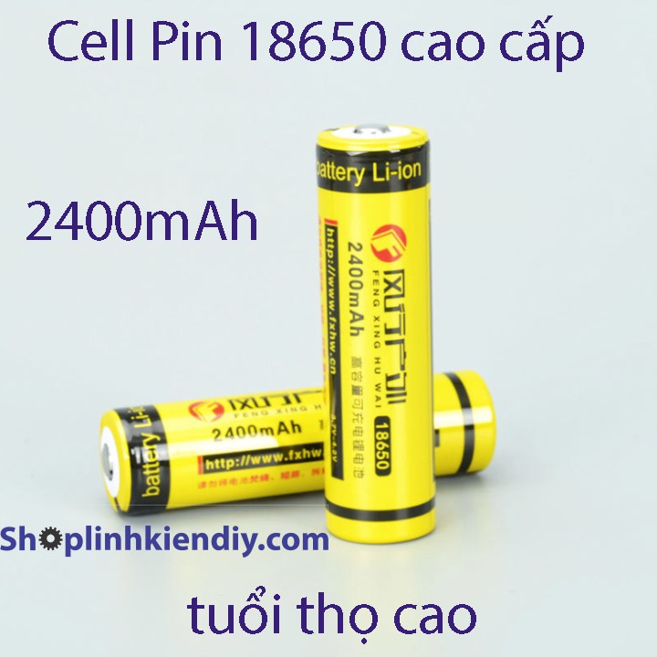 Pin  sạc 18650 dung lượng 2400MAh màu vàng - 18650 400kv 1000kv