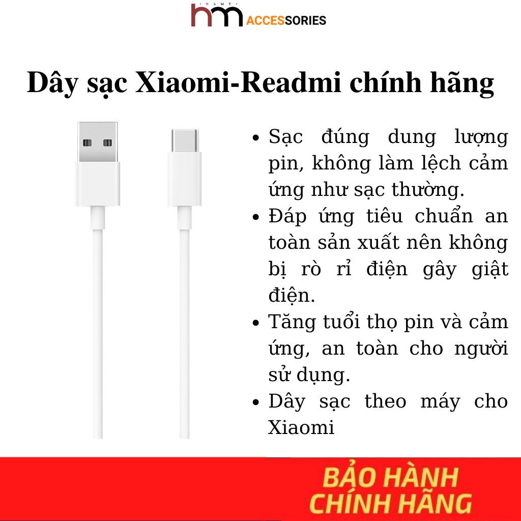 DÂY CÁP SẠC NHANH XIAO-MI/RED-MI 1 ĐỔI 1