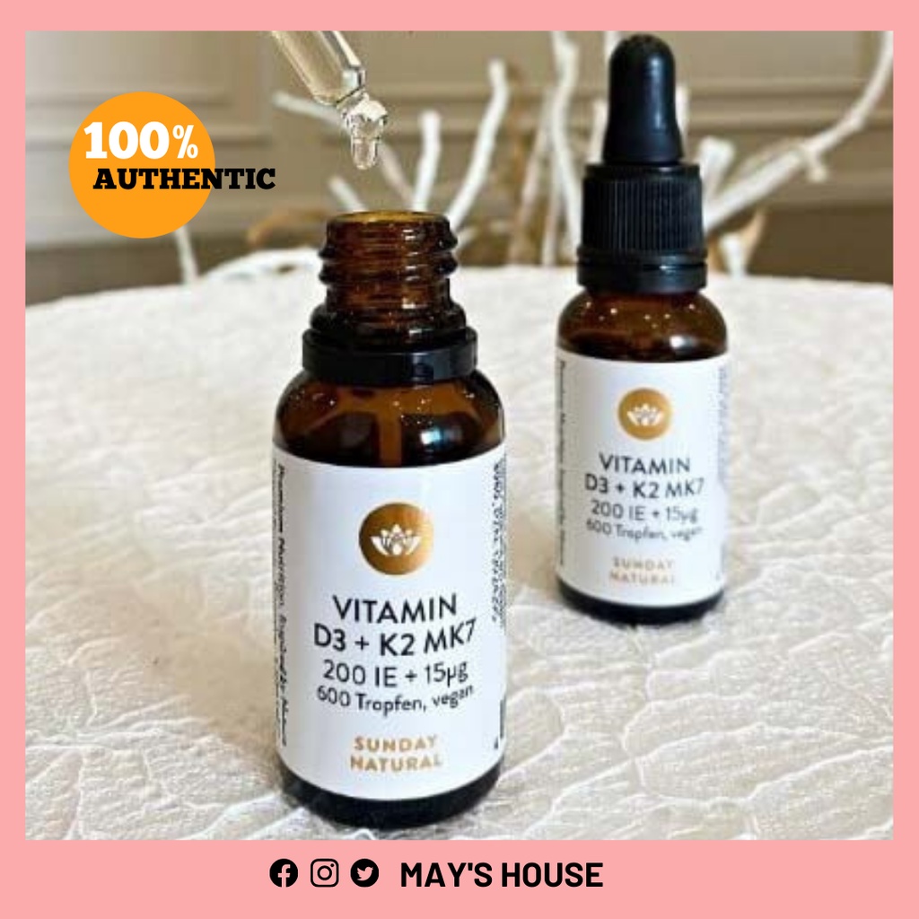 Vitamin D3 K2 MK7 Sunday Natural của Đức mẫu mới nhất