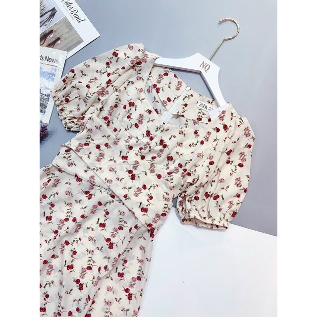 Váy Voan Hoa Trắng Xòe , Đai Eo Cổ Tim Họa Tiết Cườm Ngọc Thời Trang - Winchois | BigBuy360 - bigbuy360.vn