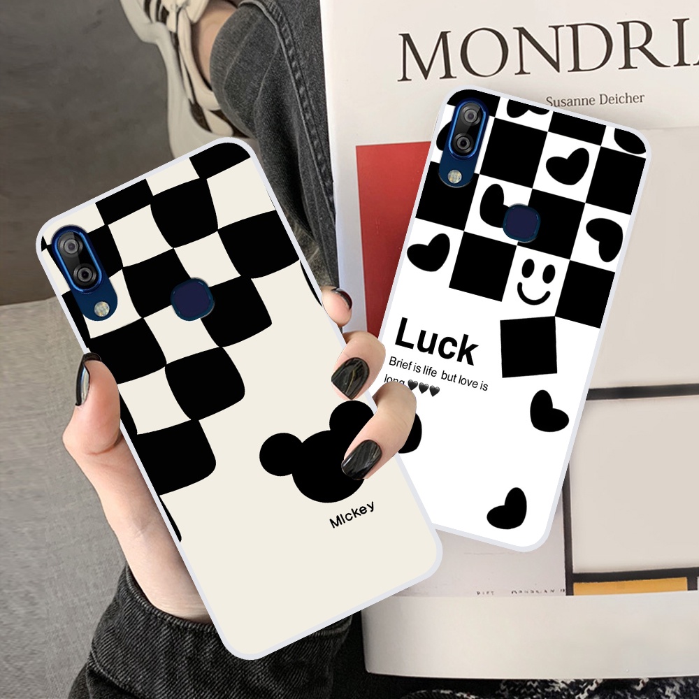 Ốp Vsmart Active 1 / Active 1 Plus / Active 1+ in hình sọc caro, họa tiết đen trắng dễ thương