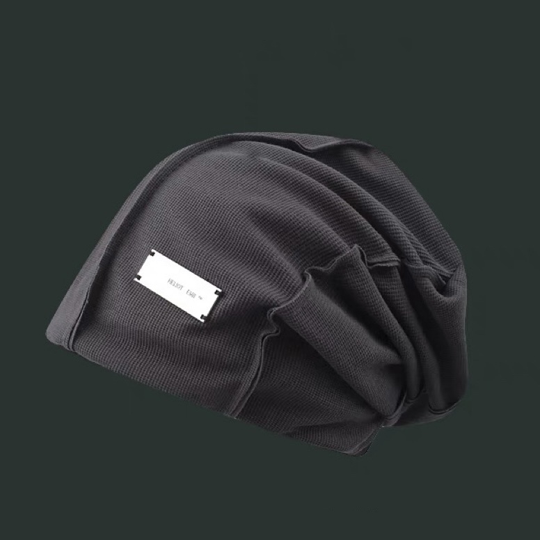 Mũ dệt kim MG STUDIO thẻ kim loại mạ điện thời trang
