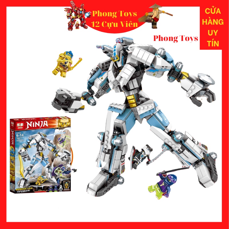 LEGO 71738 LEDUA 76077 XẾP HÌNH CHIẾN GIÁP NGƯỜI MÁY ROBOT TITAN MECH TRẮNG CỦA NINJA ZANE BATTLE 972 MẢNH