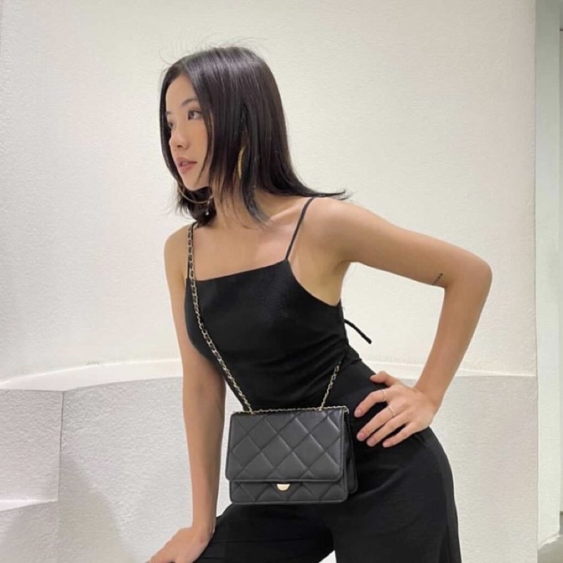 Túi xách Bymood đeo chéo quai xích GLAM dáng chữ nhật, thiết kế ô trám Hàn Quốc đeo đi chơi thời trang