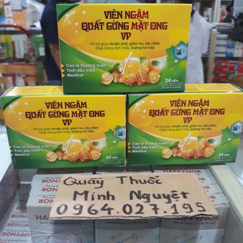 Viên Ngậm Quất Gừng Mật Ong VP Hộp 24 viên