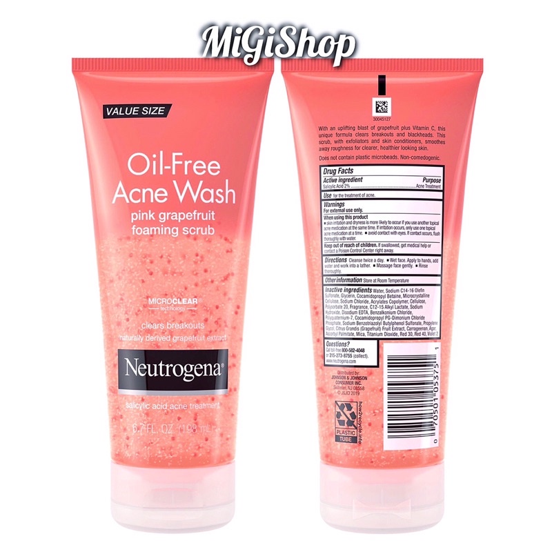 Sữa Rửa Mặt Có Hạt Neutrogen Pink Grapefruit Foaming Scrub