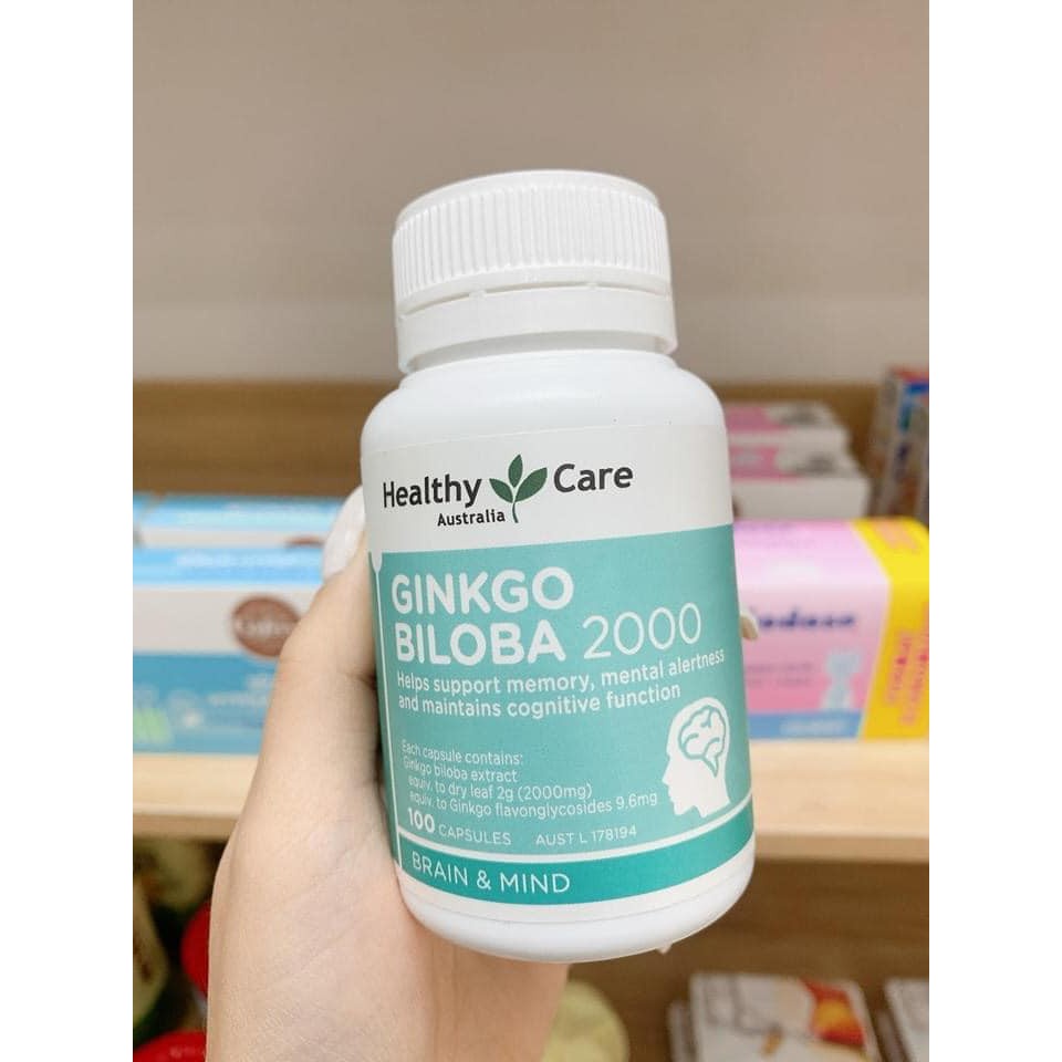 Viên bổ não Healthy Care Ginkgo Biloba 2000mg 100 viên của Úc