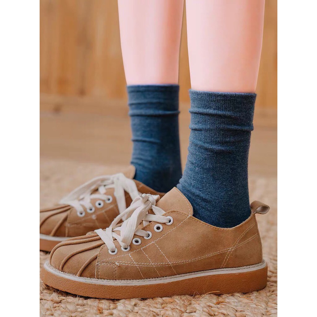 Lố 5 đôi tất cổ trung màu muối tiêu cho nữ