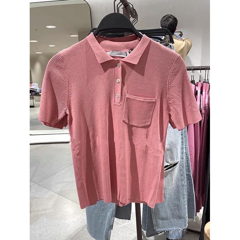 Áo polo len hồng zara