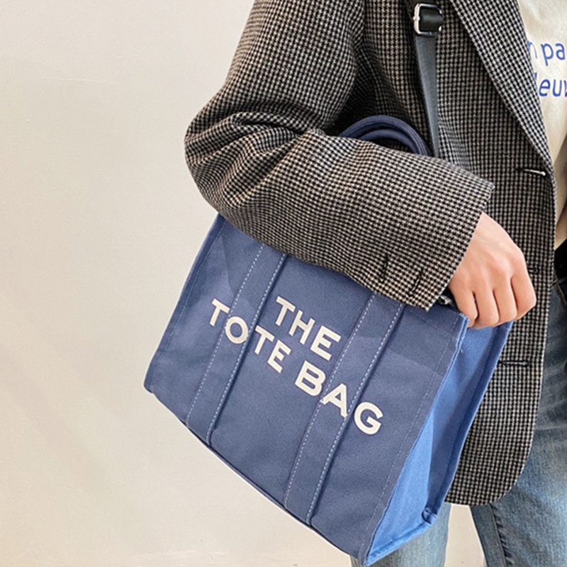 Túi Xách Vải Canvas Cỡ Lớn In Chữ Thời Trang Cho Nữ