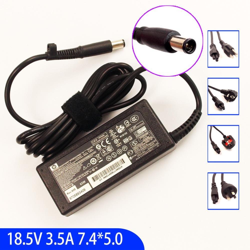 Cục sạc dùng cho laptop HP thông số 18.5V-3.5A (65W) chân to