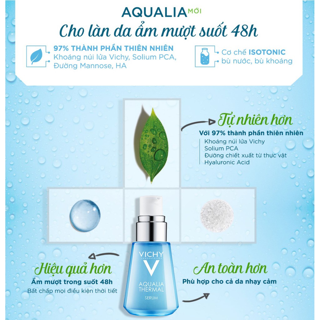 Tinh Chất Dưỡng Ẩm Dành Cho Da Khô,Nhạy Cảm Vichy Aqualia Thermal Rehydrating Serum 30ml