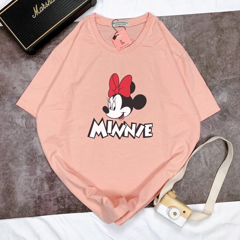 Áo Thun Tay Ngắn UNISEX CHUỘT MINNIE - Hình chụp thật (Đủ size M-L-XL-XXL)