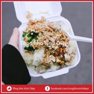 Combo 170~175 chiếc hộp xốp vuông 1 ngăn đựng xôi, đồ ăn