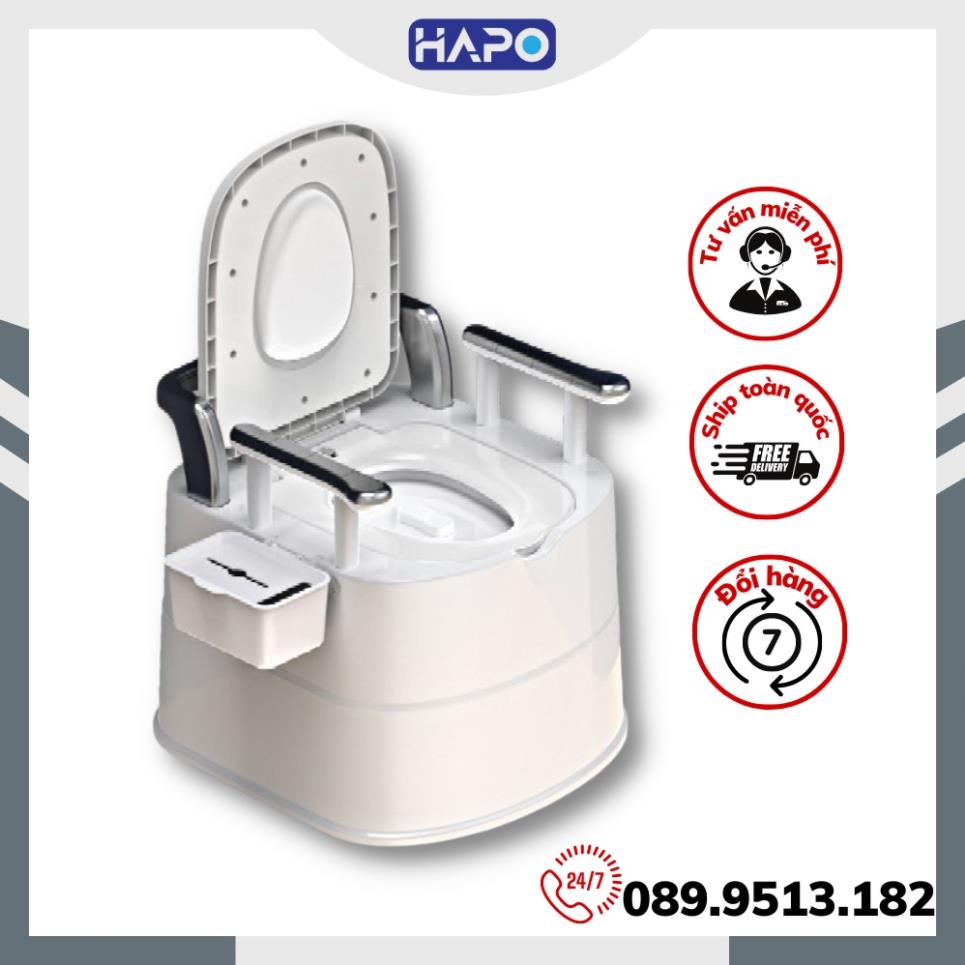 Bồn Cầu Di Động Cao Cấp Hp32 Nhựa ABS Cứng Chịu tải 120kg, Bô Vệ Sinh Trong Nhà Dành Cho Người Già