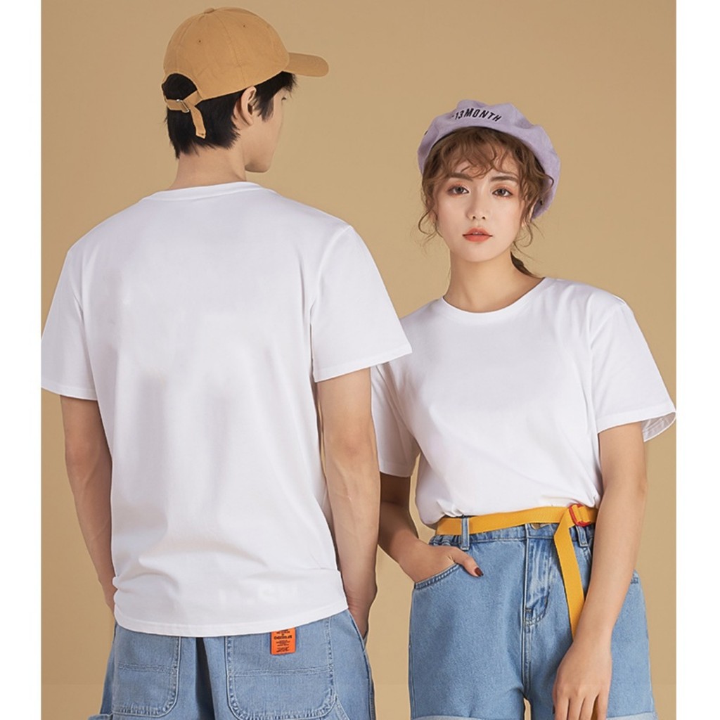Áo thun tay lỡ Unisex AZUMIKICHI, áo thun nữ trơn form rộng Z0