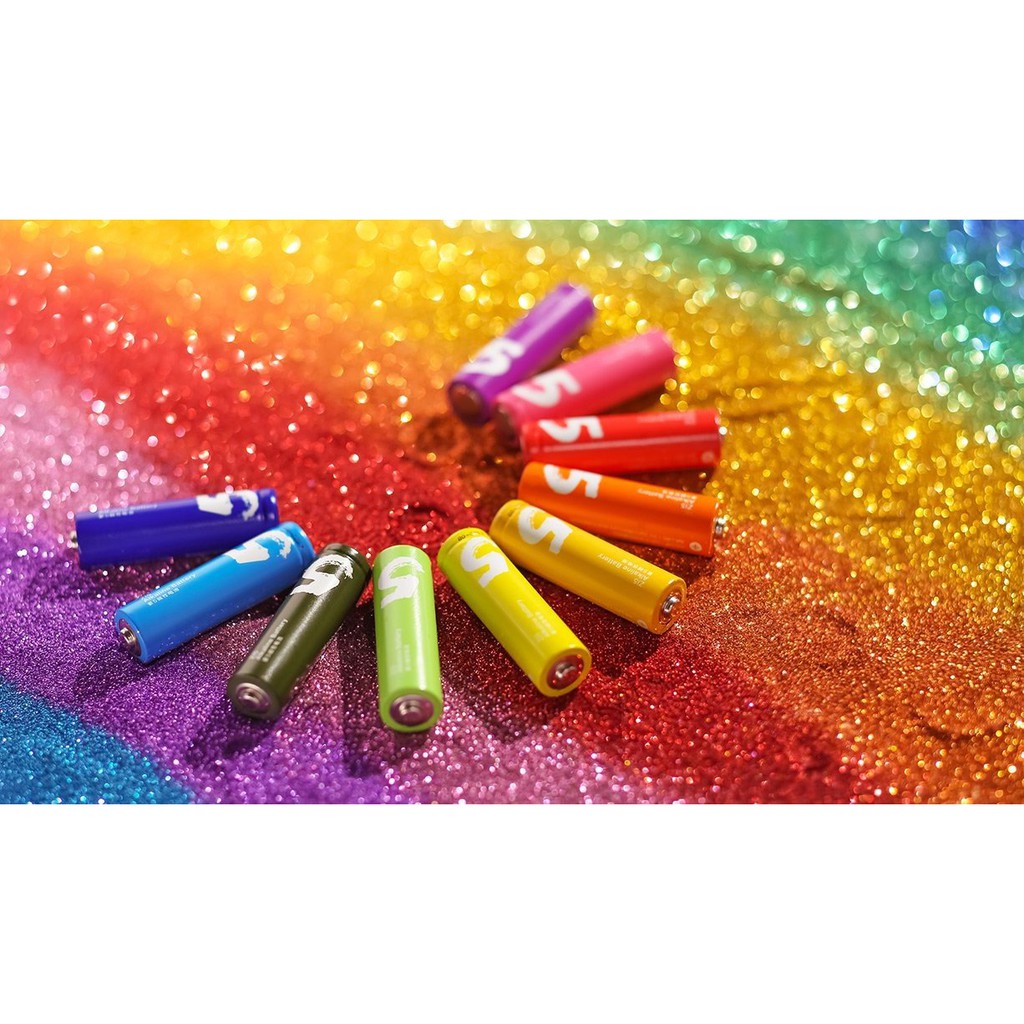 Pin tiểu AA số 5 Rainbow (hộp 10 viên) dung lượng cao, chất lượng đảm bảo từ Xiaomi, dùng cho gamepad, remote, đồng hồ