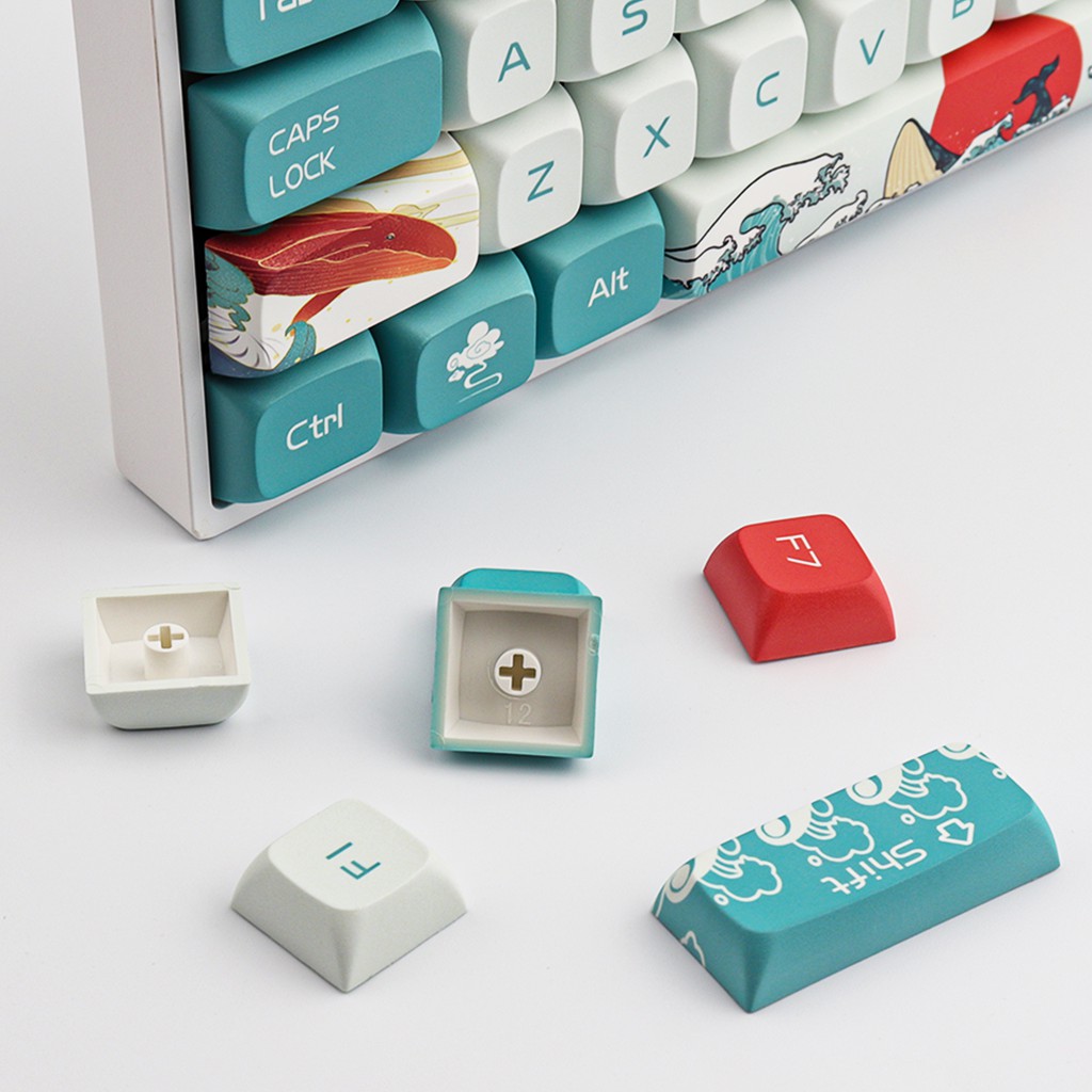 Bàn phím cơ Coral Sea Keycaps, 61/87/104/108 Keycaps XDA / OEM PBT Keycaps GK61 Cherry MX Switch Bàn phím cơ chuyên dụng Keycaps PBT Dye Sublimation Keycaps