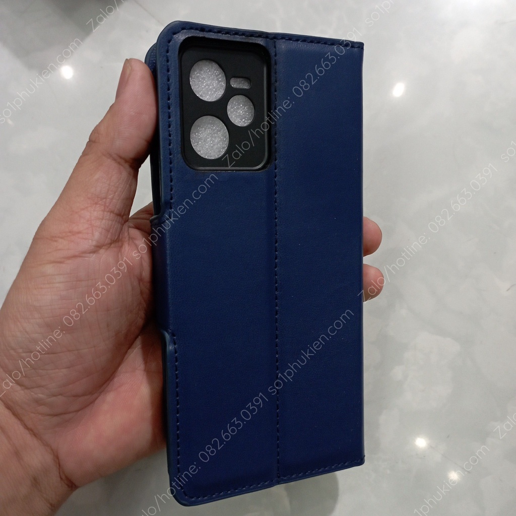 Bao da (ốp lưng nắp gập) Realme C35 / Narzo 50A Prime da cao cấp, có ngăn đựng thẻ, chống xem phim tiện dụng [chính hãng