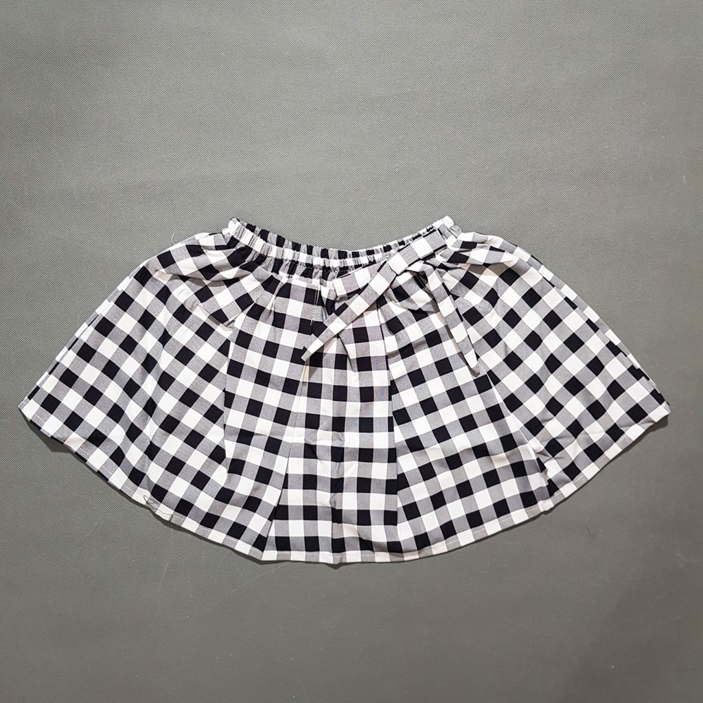 Bộ áo thun croptop váy caro xòe cho bé gái đi chơi 27-52kg