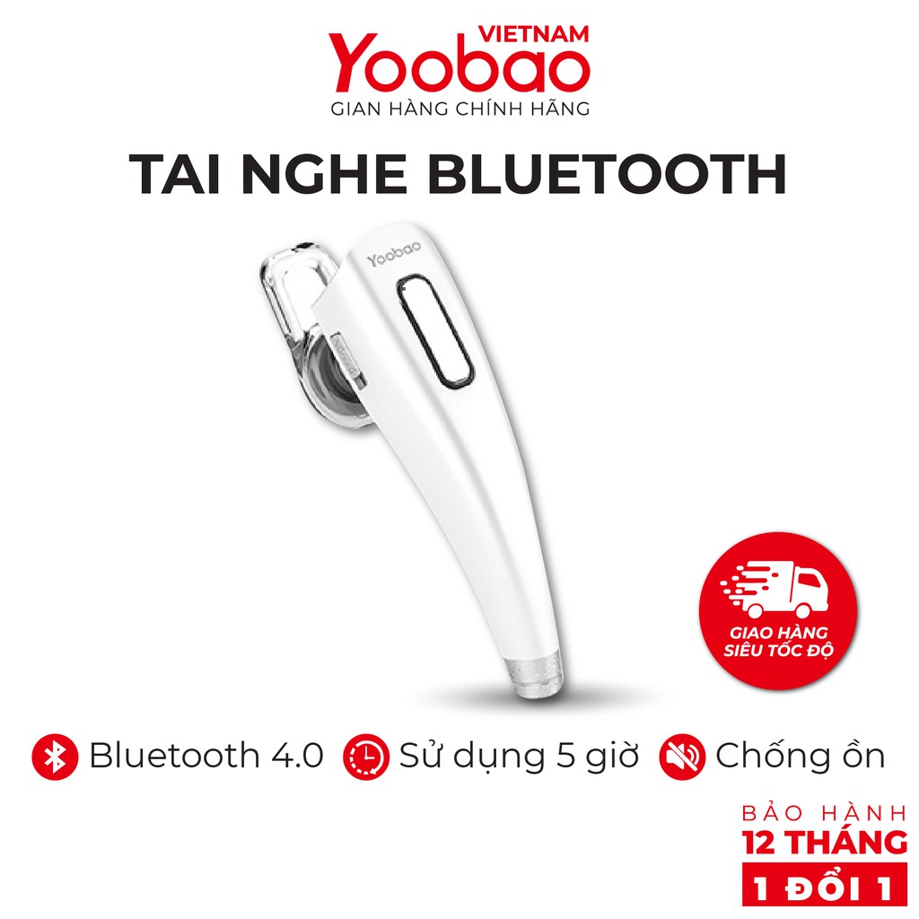Tai nghe Bluetooth 4.0 Yoobao YBL 105 Khử tiếng ồn - Hàng phân phối chính hãng - Bảo hành 12 tháng 1 đổi 1