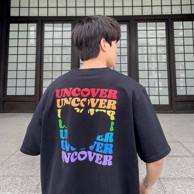 Áo Thun Tay Lỡ Nam Nữ UNCOVER BEAR COLORFUL Màu Trắng Màu Đen Unisex Form Rộng - Zadola fashion