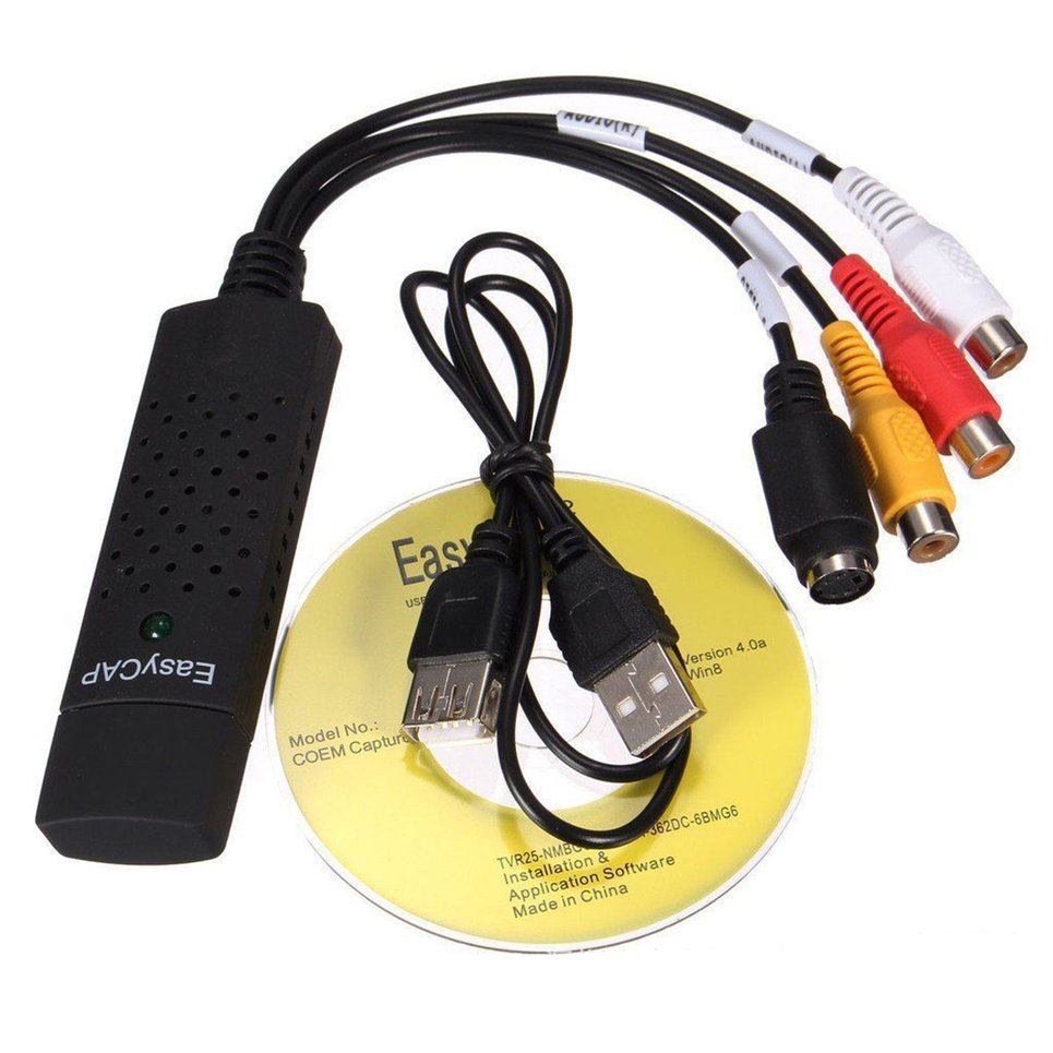 USB 2.0 Video Capture Adapter Cable Audio S-Video TV VHS Converter Device