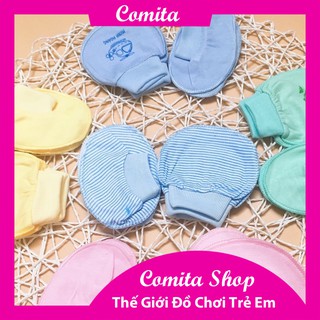 Set bao tay bao chân vải mềm mịn có dây rút nhiều màu sắc đẹp cho bé COMITA.
