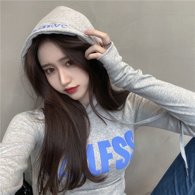 Áo thun COZOKC tay dài có mũ trùm đầu kiểu dáng thể thao