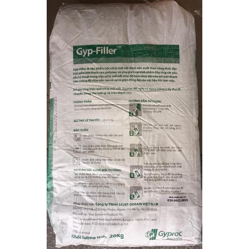 (VZ) Bột xử lý mối nối thạch cao Gyp-Filler. bán lẻ 1kg