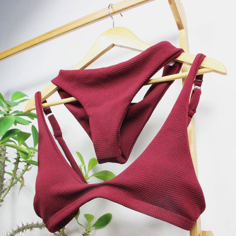 Bikini nữ phối dây màu trơn gợi cảm | BigBuy360 - bigbuy360.vn