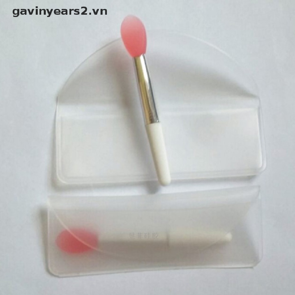 (Hàng Mới Về) Set 2 Cọ silicone Quét Mặt Nạ Môi Màu Hồng Tiện Lợi