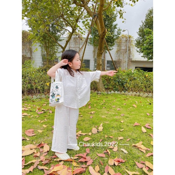 Bộ đũi trắng dài cho bé