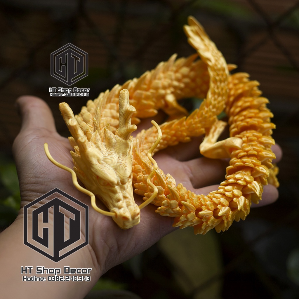 Mô Hình Rồng Vàng IN 3D trang trí nhà cửa, thủy sinh, phong thủy