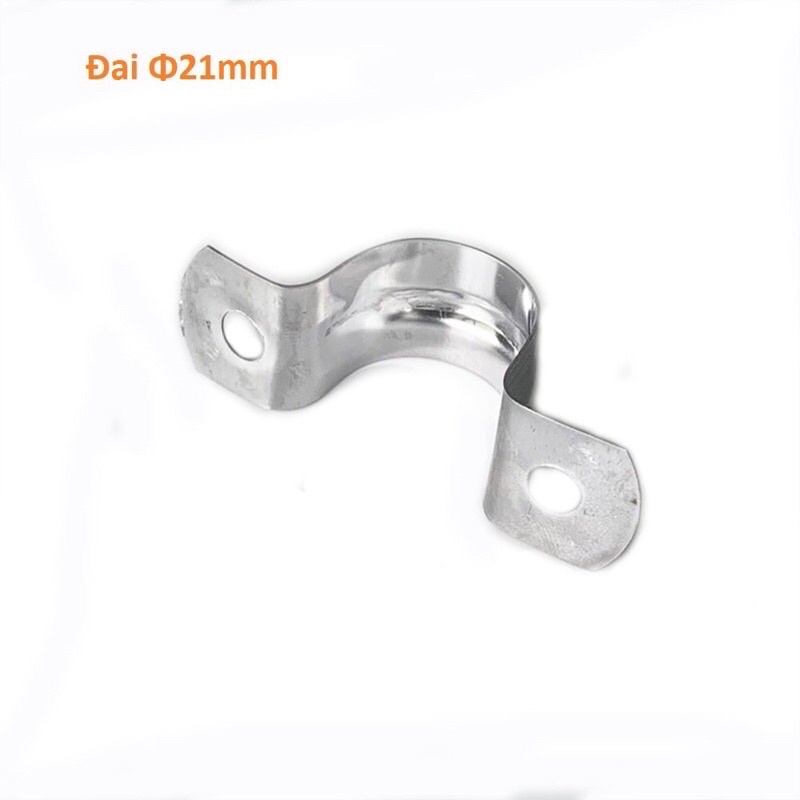 Đai ôm ống inox, đai treo ống, cùm omega không gỉ kích thước 21, 27, 34mm