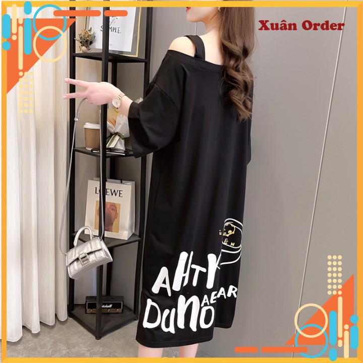 (Order 7-12 ngày, bigsize M-2XL) Váy Cỡ Lớn Dành Cho Người Béo Mm Cho Phụ Nữ Mang Thai Lười Biếng Áo Thun Ngắn Tay Nữ Vá