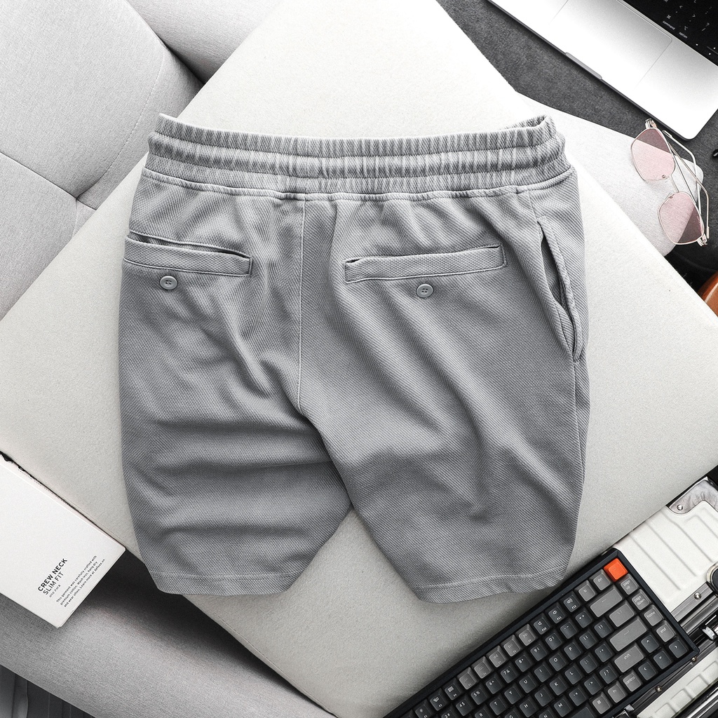 Set Nam Polo Short Regular Grey Wash, Chất Nỉ Chân Cua Thoải Mái, SB001079, SOMEHOW