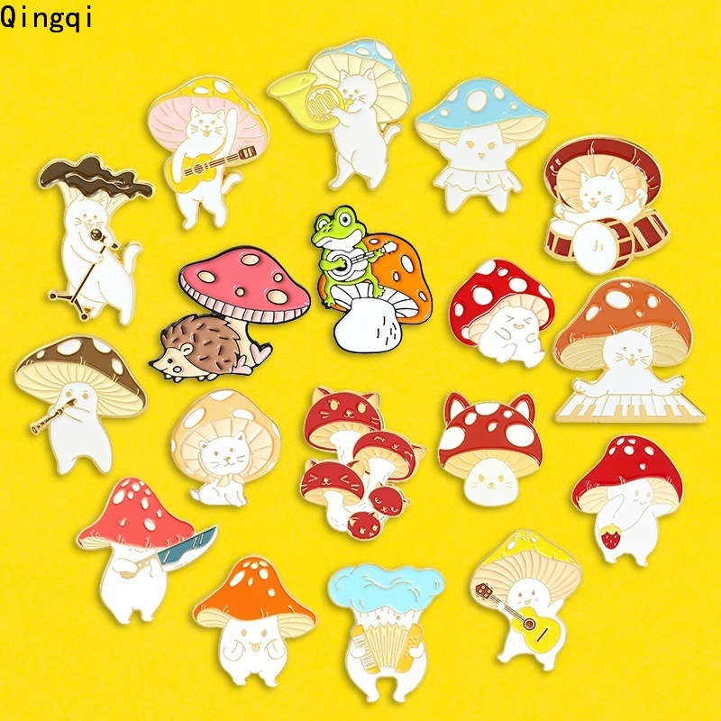 Ghim cài áo tráng men Miss Zoe hình cây nấm dễ thương cho trẻ em